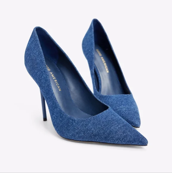 Good American Shoes Good American Denim High Heels Size